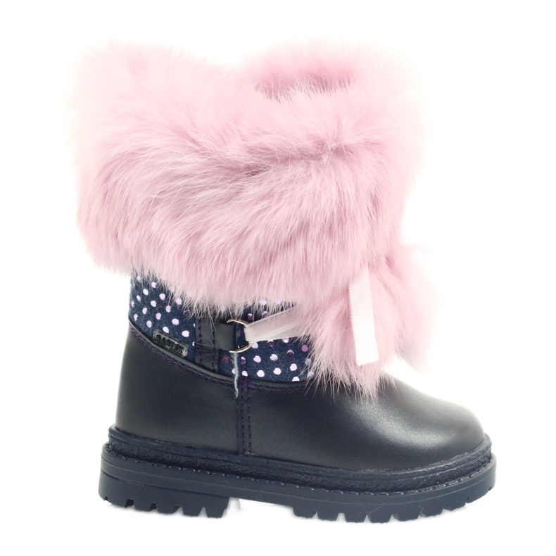 Bartek Girls' leather boots with fur 216390-013 blue Bartek Girls' leather boots with fur 216390-013 blue