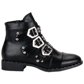 Groto Gogo Rock boots on a flat heel black