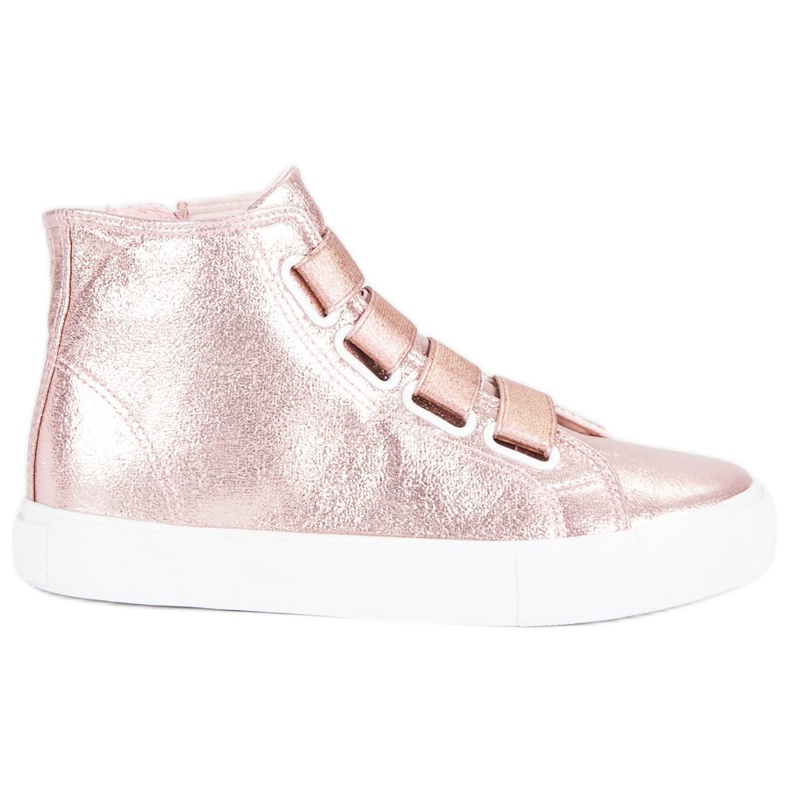 Pink sneakers above the ankle