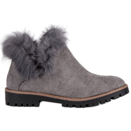 Forever Folie Slip-on suede ankle boots grey