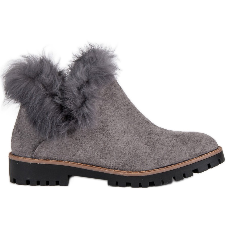 Forever Folie Slip-on suede ankle boots grey