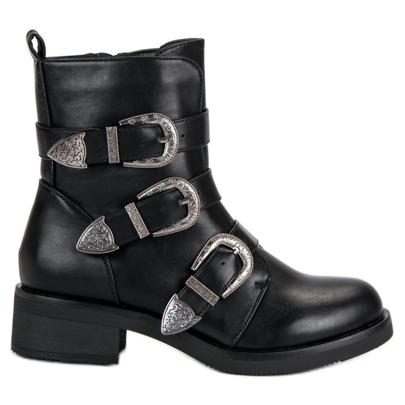 Ideal Shoes Fashionable boots for fall black Ideal Shoes Fashionable boots for fall black