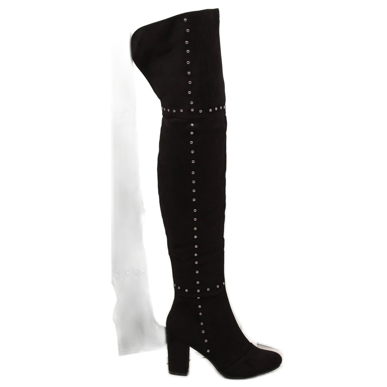 Black high-heeled boots 539-1 Black