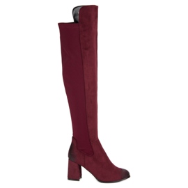 VINCEZA maroon boots red