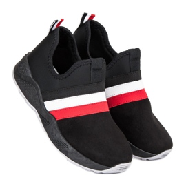 Black slip-on sneakers