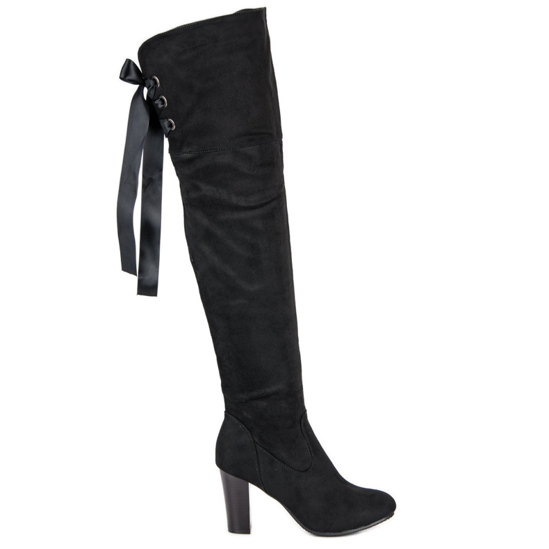 Forever Folie Elegant high-heeled thigh-high boots black