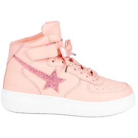 Fashionable ankle boots pink