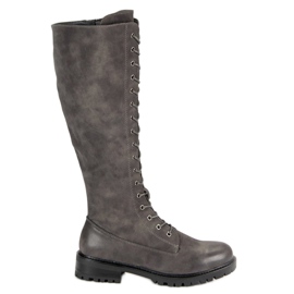 SDS Women's lace-up boots grey