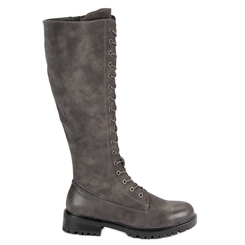 SDS Women's lace-up boots grey SDS Women's lace-up boots grey