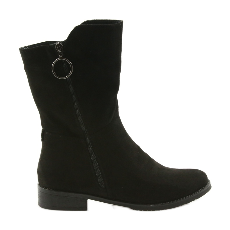 M.Daszyński Black suede boots SA130