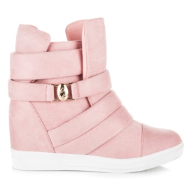 Pink wedge sneakers