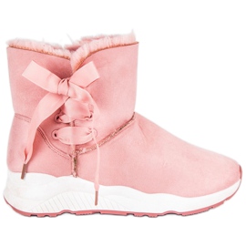 Lemax Stylish snow boots with fur pink