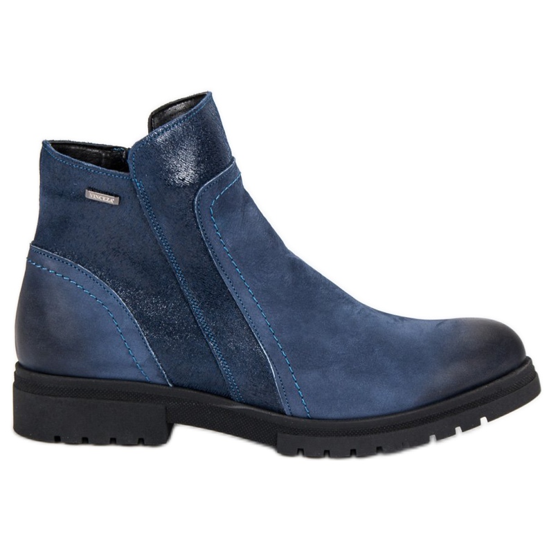 Comfortable leather VINCEZA boots blue Comfortable leather VINCEZA boots blue