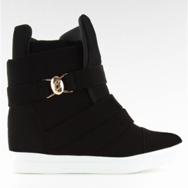 Black women's sneakers H6507 black