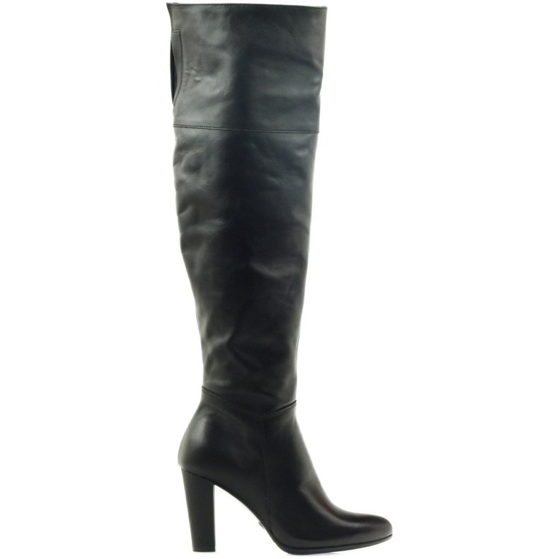 Black high-heeled boots