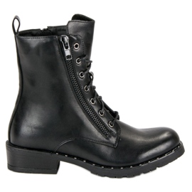 Filippo Tied Worker Boots black