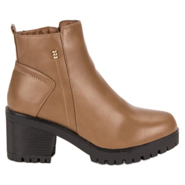 Brown high heels