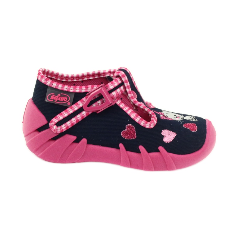 Befado children's shoes 110p330 slippers navy blue pink