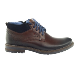 Brown men's ankle boots Nikopol 686 with zipper