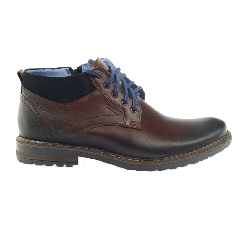 Brown men's ankle boots Nikopol 686 with zipper