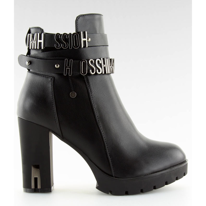 Black high-heeled boots Z122 black