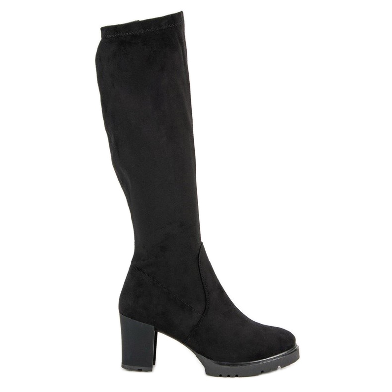 Black suede boots