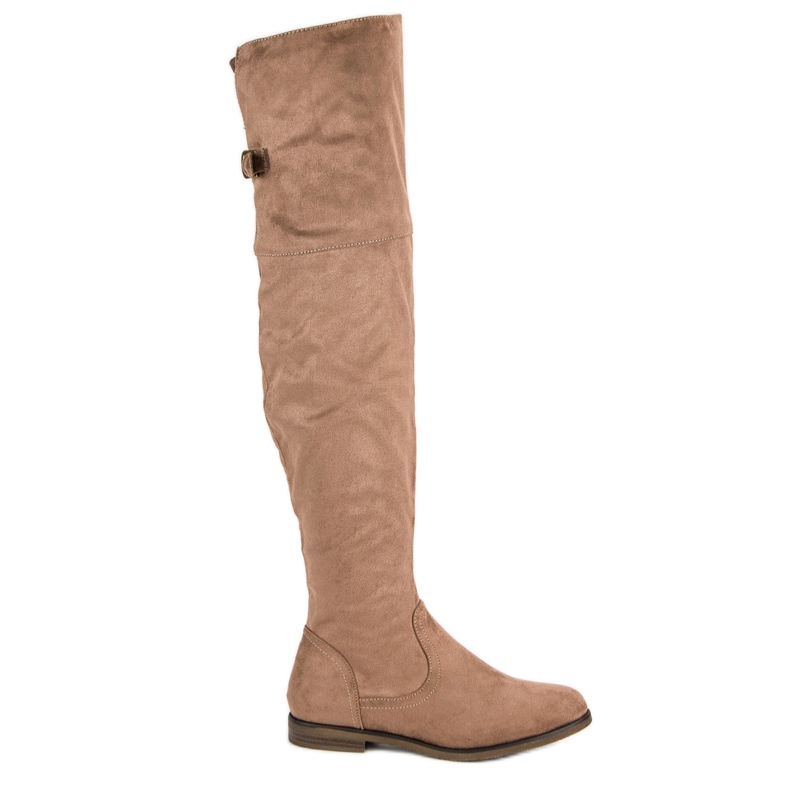 SDS Suede thigh boots brown