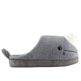 Gray women's slippers DD92 Gray grey
