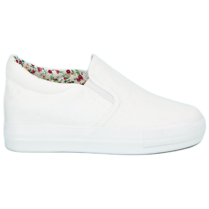 J. Star White wedge sneakers