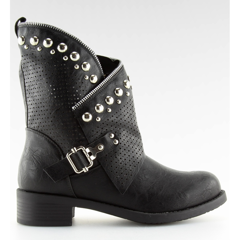 Black boots with openwork uppers 7166-PA black