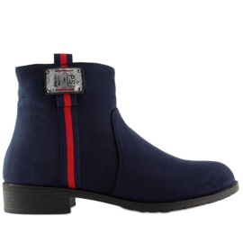 Suede boots, navy blue 100-913B0-2 Blue