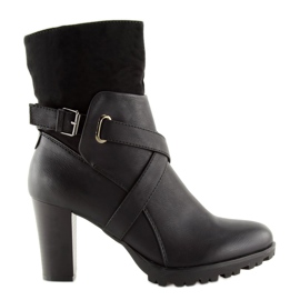 Black high-heeled boots C386 Black