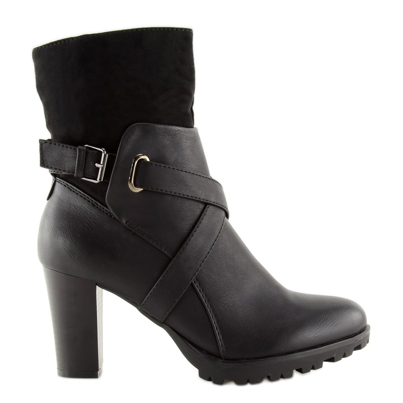 Black high-heeled boots C386 Black