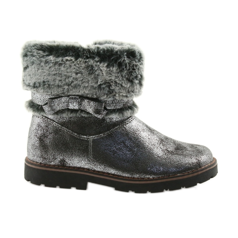 American Club American boots winter boots with fur 17042 black grey American Club American boots winter boots with fur 17042 black grey