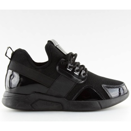 Black sports shoes on the wedge heel NB226P-1 Black sports shoes on the wedge heel NB226P-1