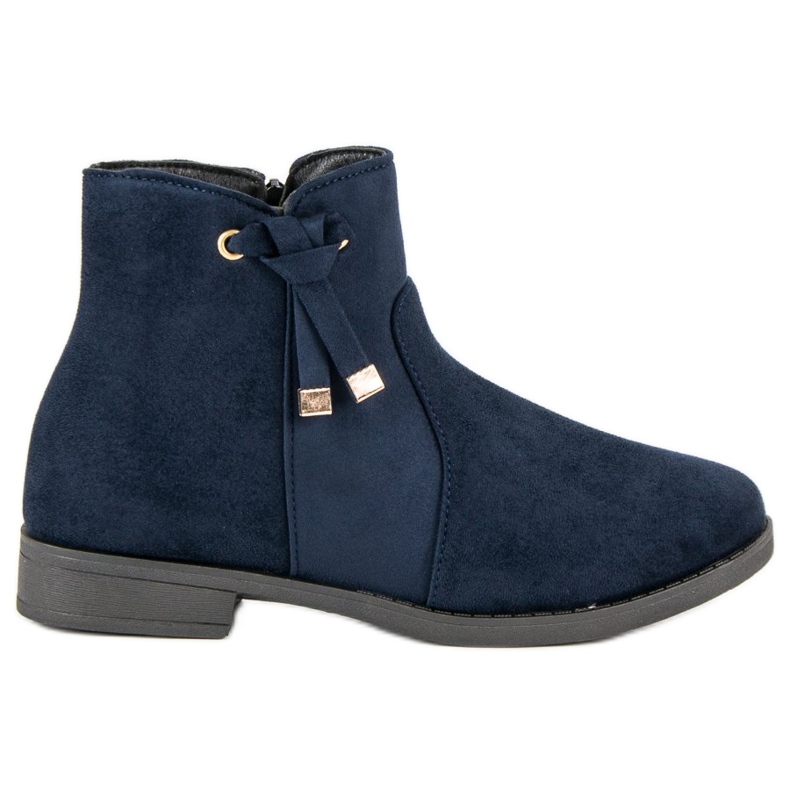 Top Shoes Low-cut ankle boots with a zipper blue