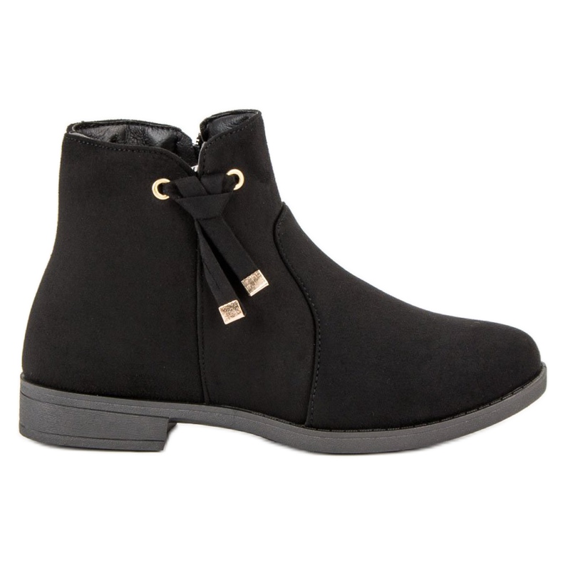 Top Shoes Low Ankle Boots With A Zipper black