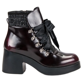 Super Me Fashionable high-heeled boots red