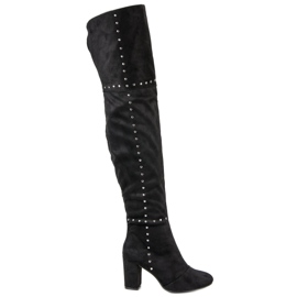Black thigh boots on the post