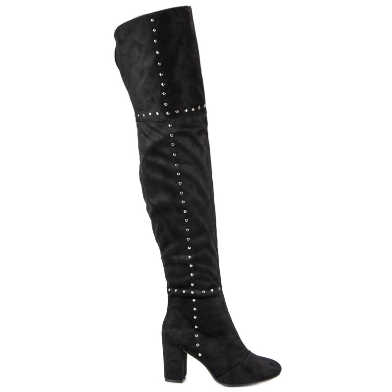 Black thigh boots on the post