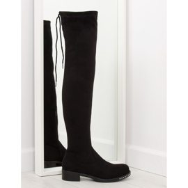 Black suede over-boots NS020P black