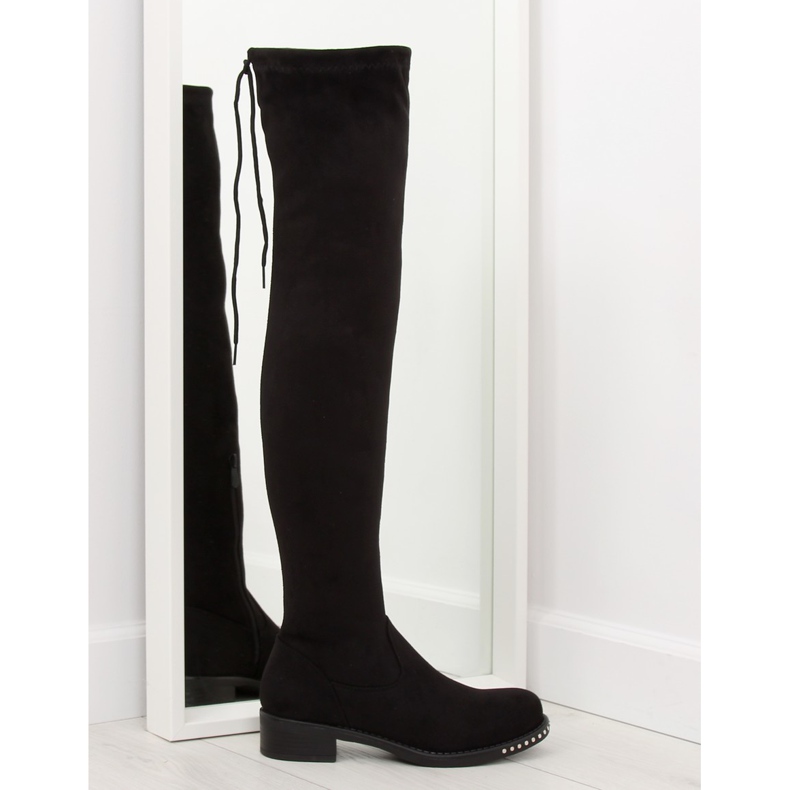 Black suede over-boots NS020P black