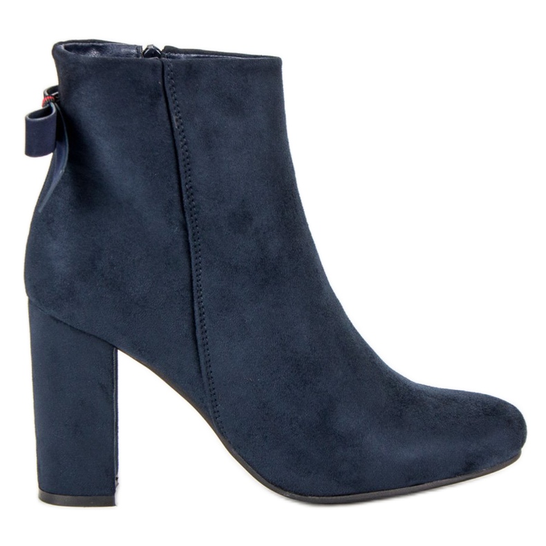 Ideal Shoes Stylish navy blue boots Ideal Shoes Stylish navy blue boots