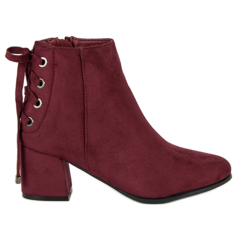 Women's boots with a binding red