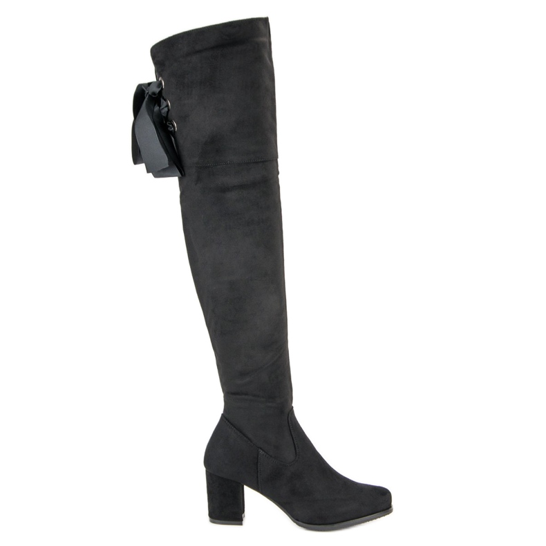 Queentina Elegant high-heeled thigh-high boots black