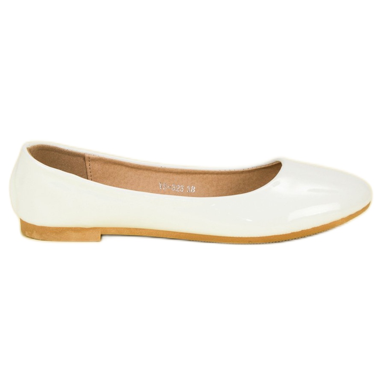 Top Shoes Lacquered ballerinas white