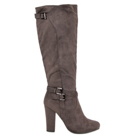 Groto Gogo Suede boots on the post grey Groto Gogo Suede boots on the post grey
