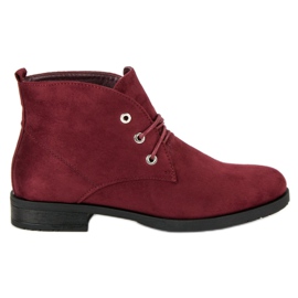 Sweet Shoes Low tied ankle boots red