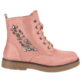 Bestelle Suede trappers pink