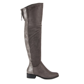 Filippo Suede over-the-knee boots grey